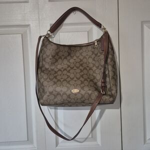 Coach Celeste Signature Monogram Coated Canvas Shoulder Bag With Crossbody Strap